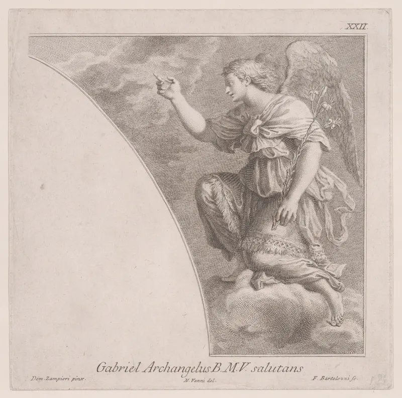 The Archangel Gabriel Wall Art by Francesco Bartolozzi - High-Resolution Digital Print