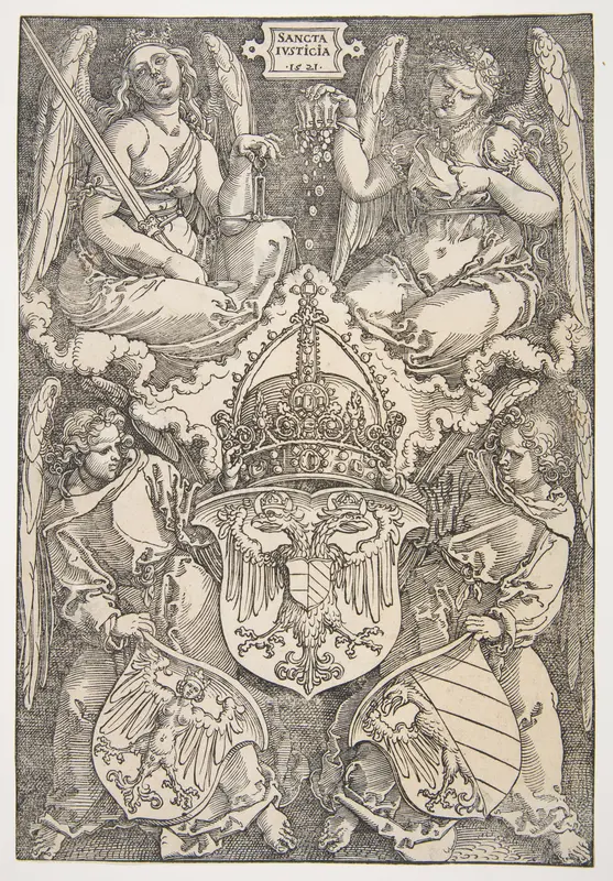 The Arms of the German Empire and the City of Nuremberg Wall Art by Albrecht Dürer - High-Resolution Digital Print