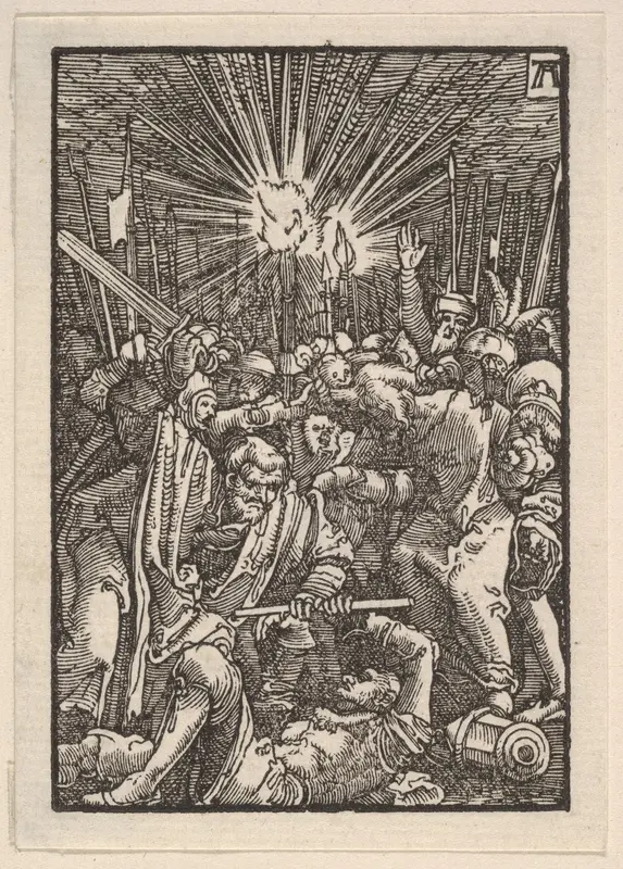 The Arrest of Christ, from "The Fall and Salvation of Mankind Through the Life and Passion of Christ" Wall Art by Albrecht Altdorfer - High-Resolution Digital Print