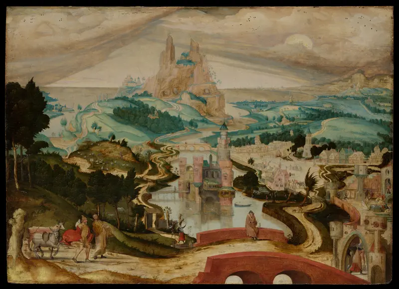 The Arrival in Bethlehem Wall Art by Master of the Brussels Calling of Saint Matthew - High-Resolution Digital Print
