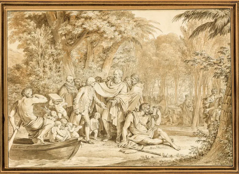 The Arrival of Jean-Jacques Rousseau to the Champs-Élysées Wall Art by Jean Michel Moreau - High-Resolution Digital Print