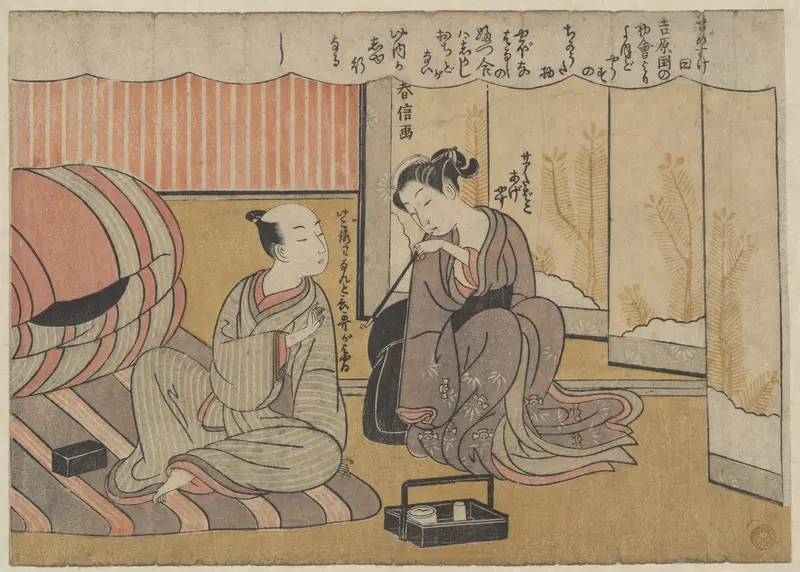The Art of Conversation Wall Art by Suzuki Harunobu - High-Resolution Digital Print