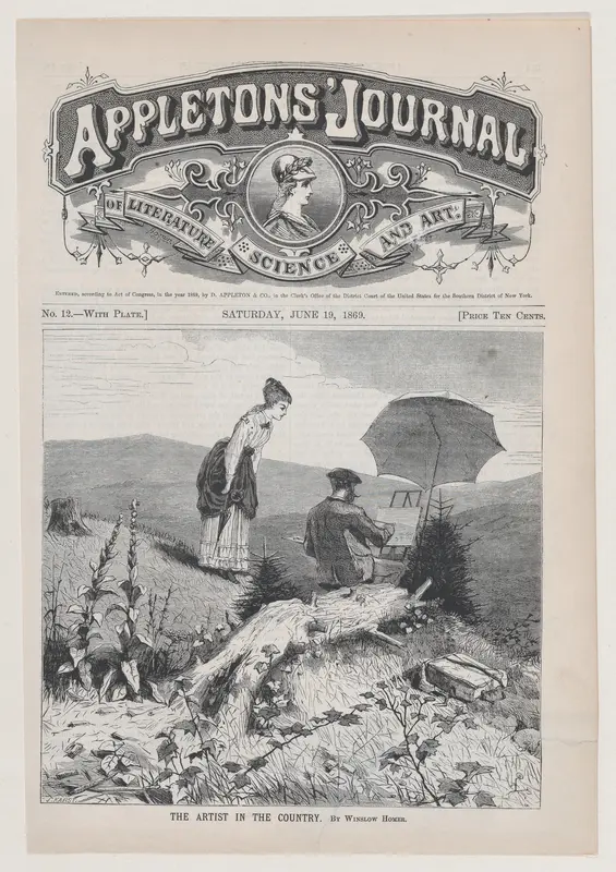 The Artist in the Country (from "Appleton's Journal," Vol. I) Wall Art by Winslow Homer - High-Resolution Digital Print