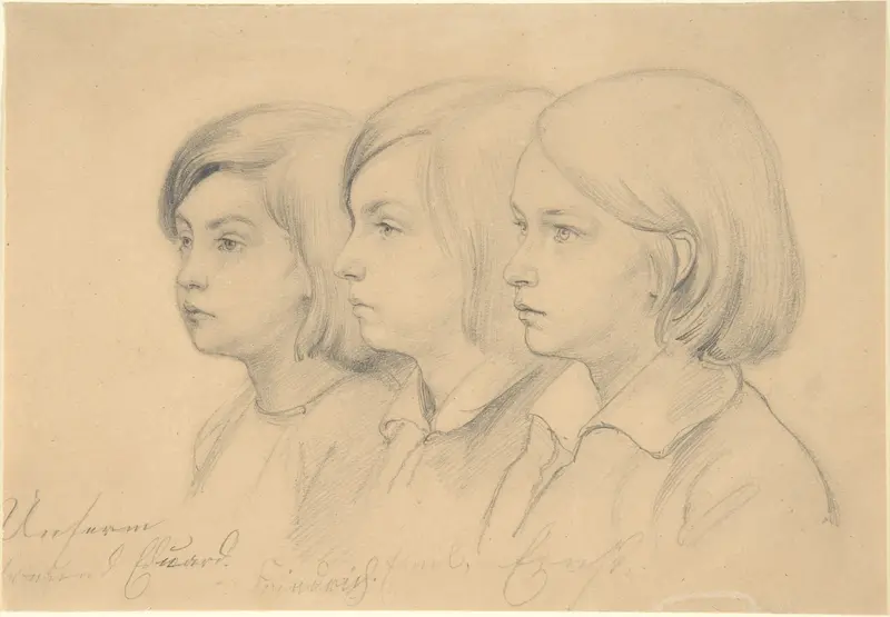 The Artist's Children: Friedrich, Emil, and Ernst Wall Art by Friedrich Preller the Elder - High-Resolution Digital Print