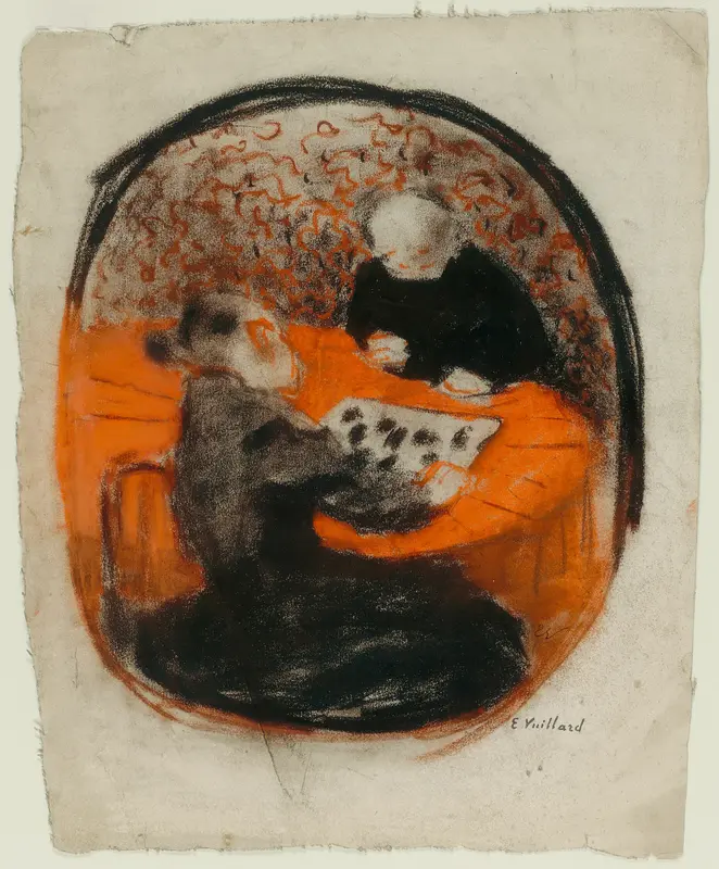 The Artist's Mother Playing Checkers