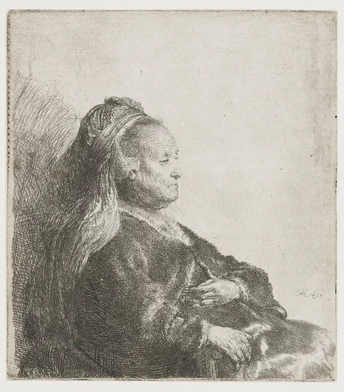 The artist's mother seated, in an oriental headdress: half length Wall Art by Unknown - High-Resolution Digital Print