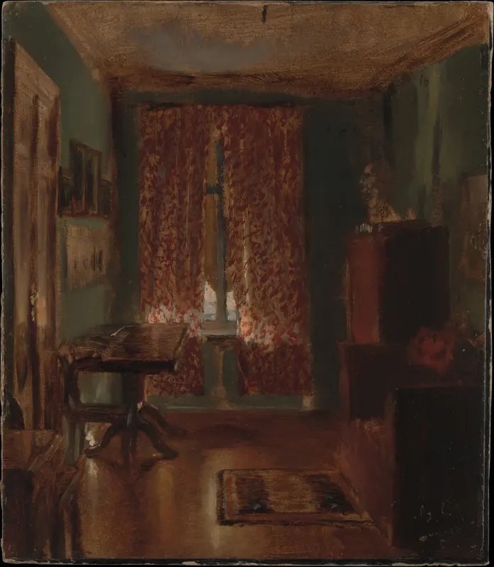 The Artist's Sitting Room in Ritterstrasse Wall Art by Adolph Menzel - High-Resolution Digital Print