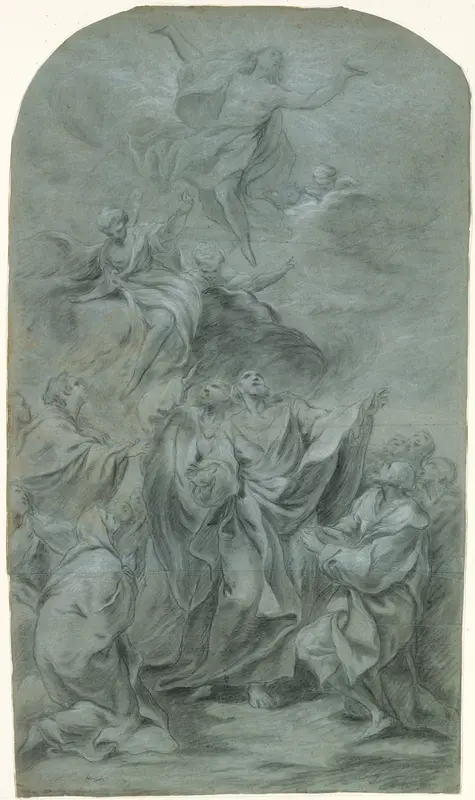 The Ascension of Christ (recto); Head of a Bearded Man Looking Down (verso) Wall Art by Pierre Charles Trémolières - High-Resolution Digital Print