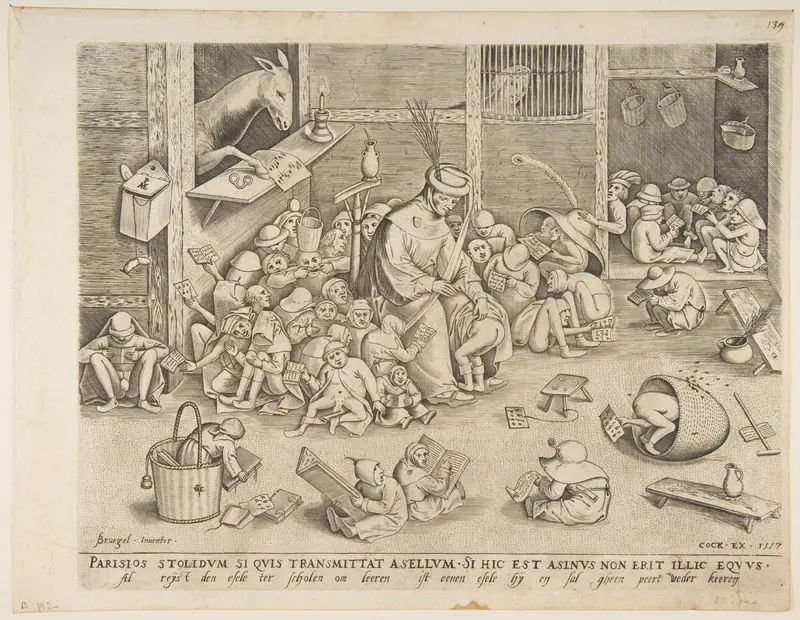 The Ass at School Wall Art by Pieter Bruegel the Elder - High-Resolution Digital Print