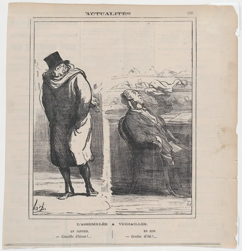 The assemby in Versailles: In January –Wretched winter!... In June –Scoundrel of a summer!...