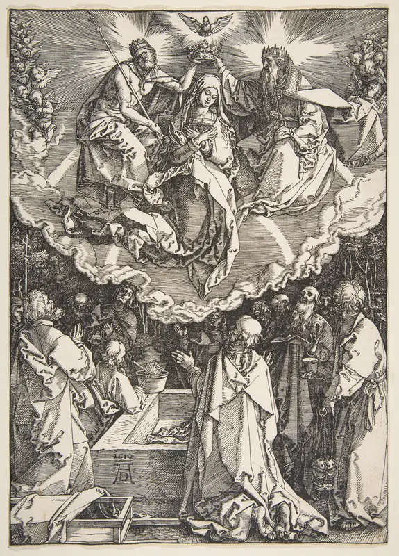 The Assumption and Coronation of the Virgin, from "The Life of the Virgin" Wall Art by Albrecht Dürer - High-Resolution Digital Print