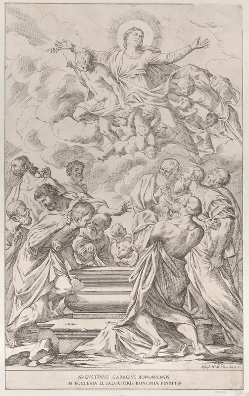 The Assumption of the Virgin, plate 2 from "Bononiensium Pictorum Celebrioris..." Wall Art by Giuseppe Maria Mitelli - High-Resolution Digital Print