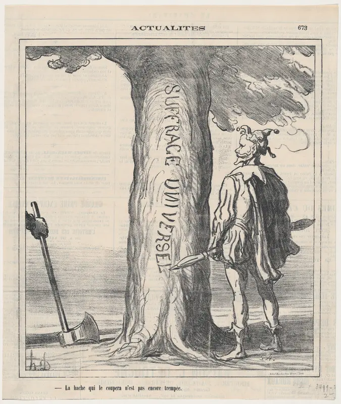 The axe that may cut him has not been forged yet, from 'News of the day,' published in "Le Charivari" Wall Art by Honoré Daumier - High-Resolution Digital Print
