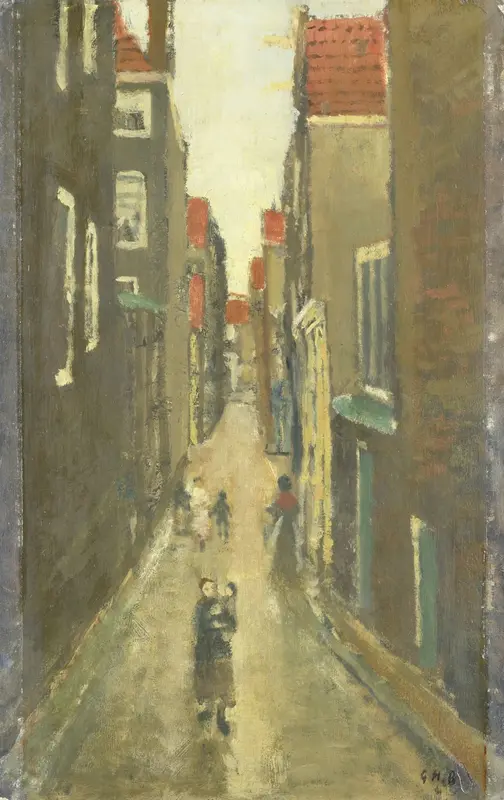 The Baanbrugsteeg looking from the Haarlemmerdijk towards the Vinkenstraat and the Brouwersgracht Wall Art by Unknown - High-Resolution Digital Print