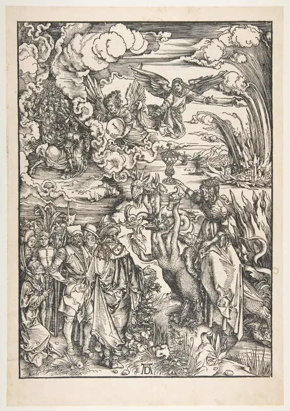The Babylonian Whore, from "The Apocalypse" Wall Art by Albrecht Dürer - High-Resolution Digital Print