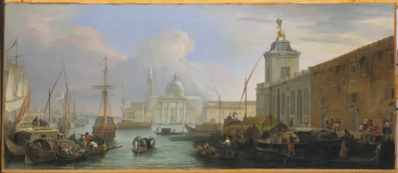 The Bacino, Venice, with the Dogana and a Distant View of the Isola di San Giorgio Wall Art by Luca Carlevaris - High-Resolution Digital Print
