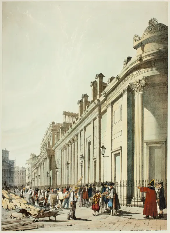 The Bank Looking Towards the Mansion House, from Original Views of London as It Is Wall Art by Thomas Shotter Boys - High-Resolution Digital Print