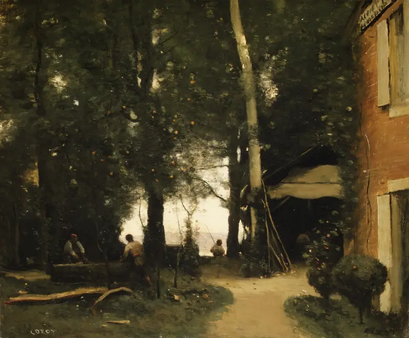 The Banks of the Seine at Conflans Wall Art by Camille Corot - High-Resolution Digital Print