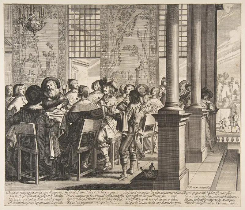 The Banquet for the Return of the Prodigal Son, plate 6 from "The Prodigal Son" (L'Histoire de l'Enfant Prodigue) Wall Art by Anonymous - High-Resolution Digital Print