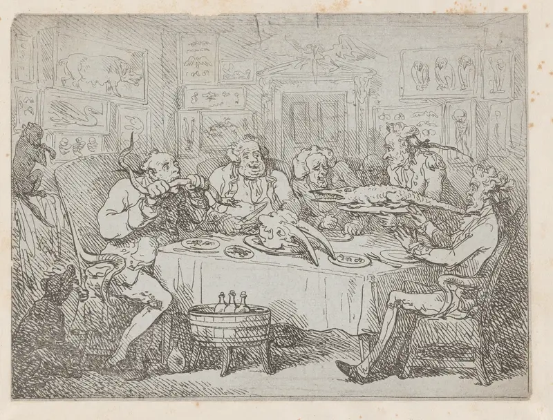 The Banquet Scene: a Repast of the Acclimitative Order (Peter's Prophesy, or the President and the Poet) Wall Art by Thomas Rowlandson - High-Resolution Digital Print