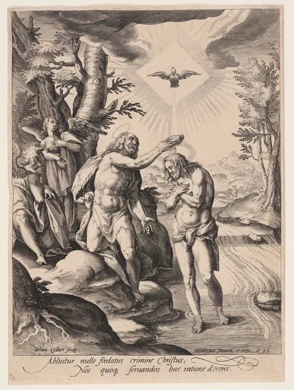 The Baptism of Christ Wall Art by Jan Collaert, II - High-Resolution Digital Print