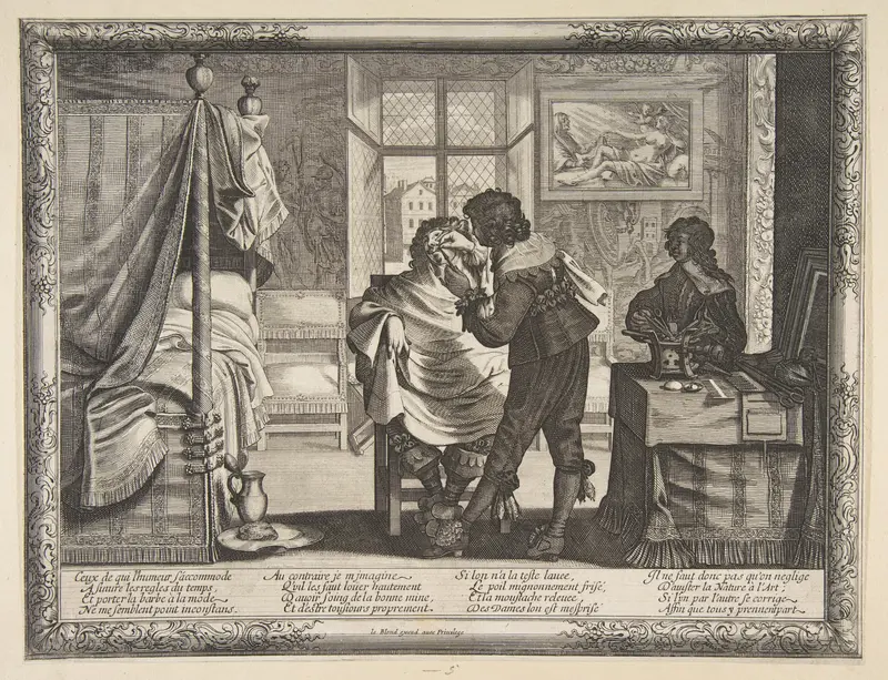The Barber (Le Barbier), from "Trades" (Les Métiers) Wall Art by Abraham Bosse - High-Resolution Digital Print
