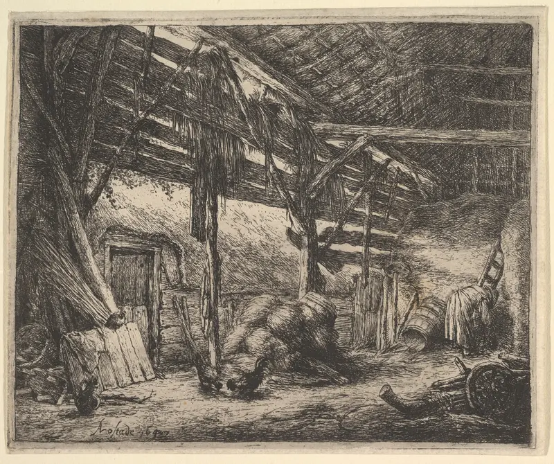 The Barn Wall Art by Adriaen van Ostade - High-Resolution Digital Print