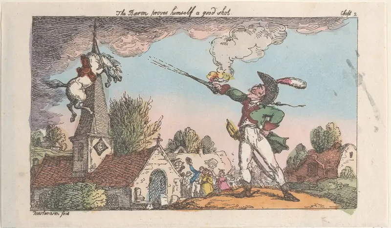 The Baron proves himself a good shot Wall Art by Thomas Rowlandson - High-Resolution Digital Print