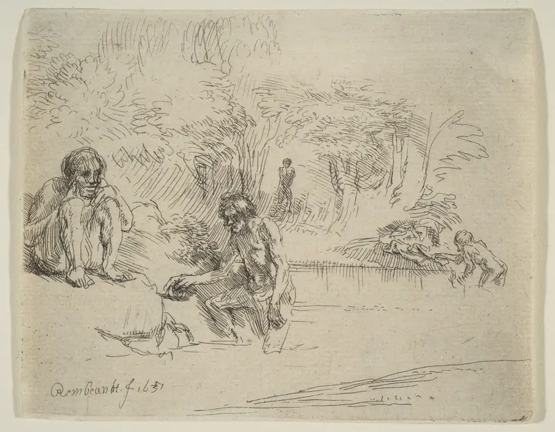 The Bathers Wall Art by Rembrandt (Rembrandt van Rijn) - High-Resolution Digital Print