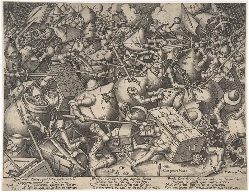 The Battle about Money Wall Art by Pieter van der Heyden - High-Resolution Digital Print