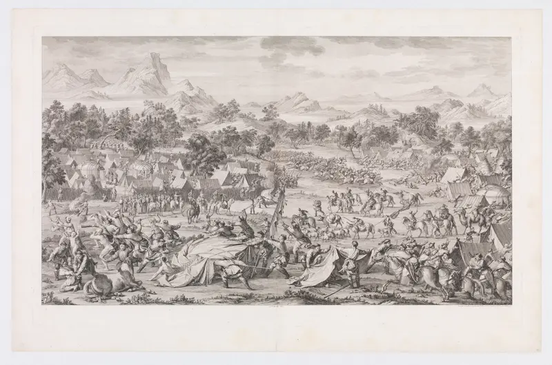 The Battle at Oroi-jalatu Wall Art by Jacques Philippe Le Bas - High-Resolution Digital Print