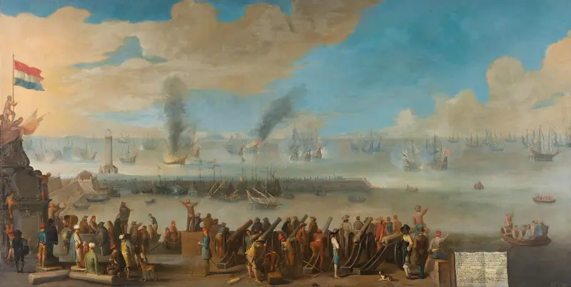 The Battle near Livorno (14 March 1653) Wall Art by anonymous - High-Resolution Digital Print