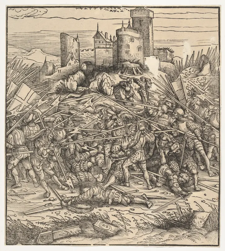 The Battle Near Naples, from "Der Weisskunig" Wall Art by Hans Burgkmair - High-Resolution Digital Print