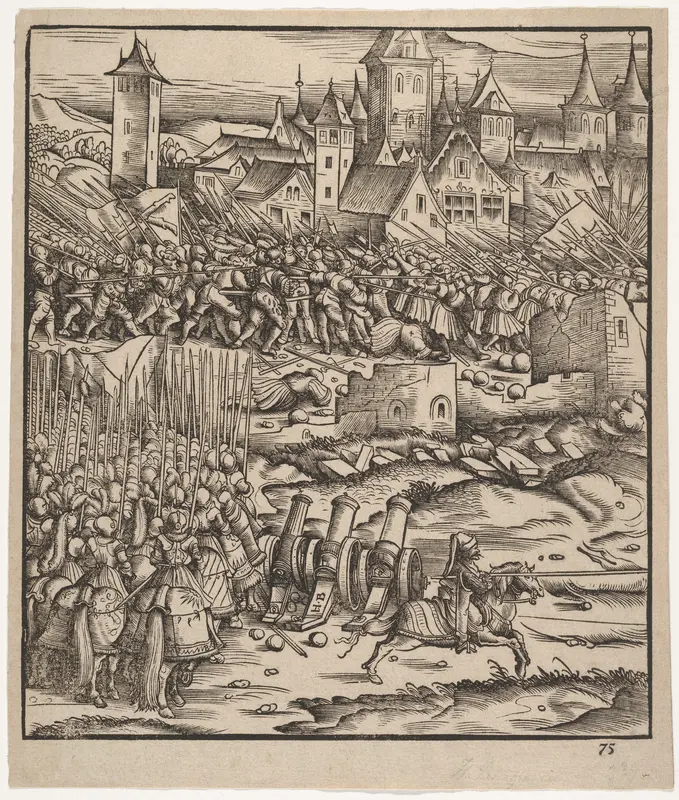 The Battle Near Teramundt (Teremonde), from "Der Weisskunig" Wall Art by Hans Burgkmair - High-Resolution Digital Print