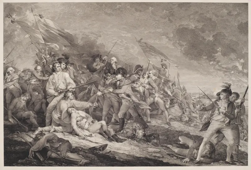 The Battle of Bunker's Hill (June 17, 1775) Wall Art by Johann Gotthard Müller - High-Resolution Digital Print