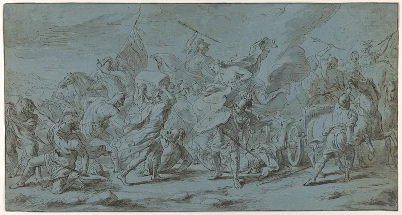 The Battle of Diomedes and Aeneas (from the Story of Achilles) Wall Art by Jan van Orley - High-Resolution Digital Print