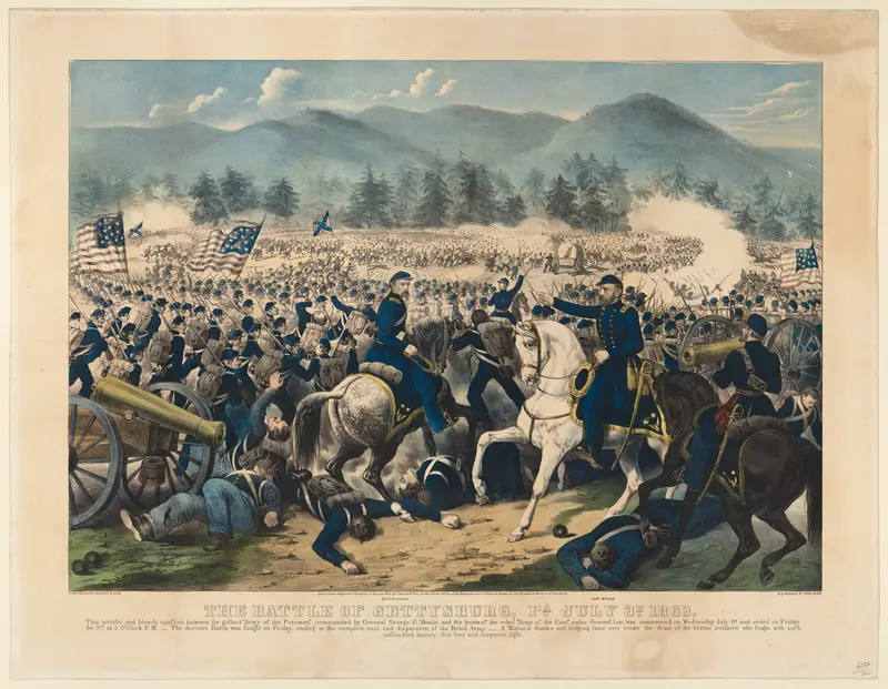 The Battle of Gettysburg, Pa., July 3rd, 1863 Wall Art by Currier & Ives - High-Resolution Digital Print