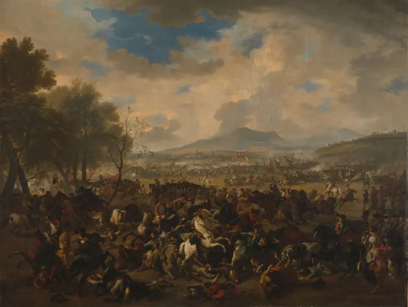The Battle of Ramillies between the French and the Allied Powers, 23 May 1706 Wall Art by Jan van Huchtenburg - High-Resolution Digital Print