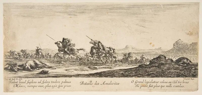 The Battle of the Amalekites Wall Art by Stefano della Bella - High-Resolution Digital Print