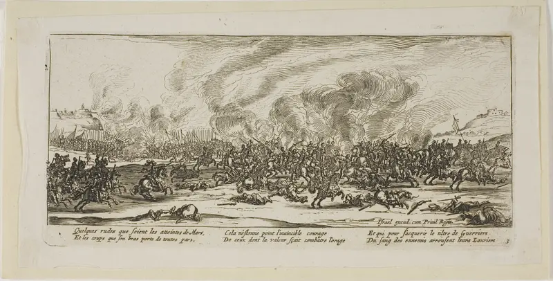 The Battle, plate three from The Large Miseries of War Wall Art by Gerrit Lucasz van Schagen - High-Resolution Digital Print