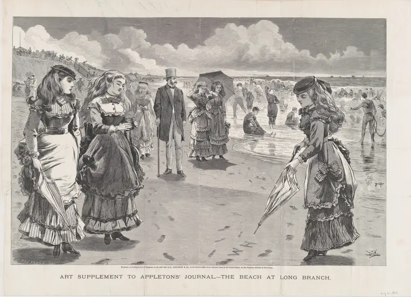 The Beach at Long Branch (from "Appleton's Journal," Vol. II) Wall Art by Winslow Homer - High-Resolution Digital Print