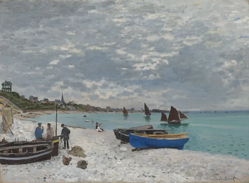 The Beach at Sainte-Adresse Wall Art by Claude Monet - High-Resolution Digital Print