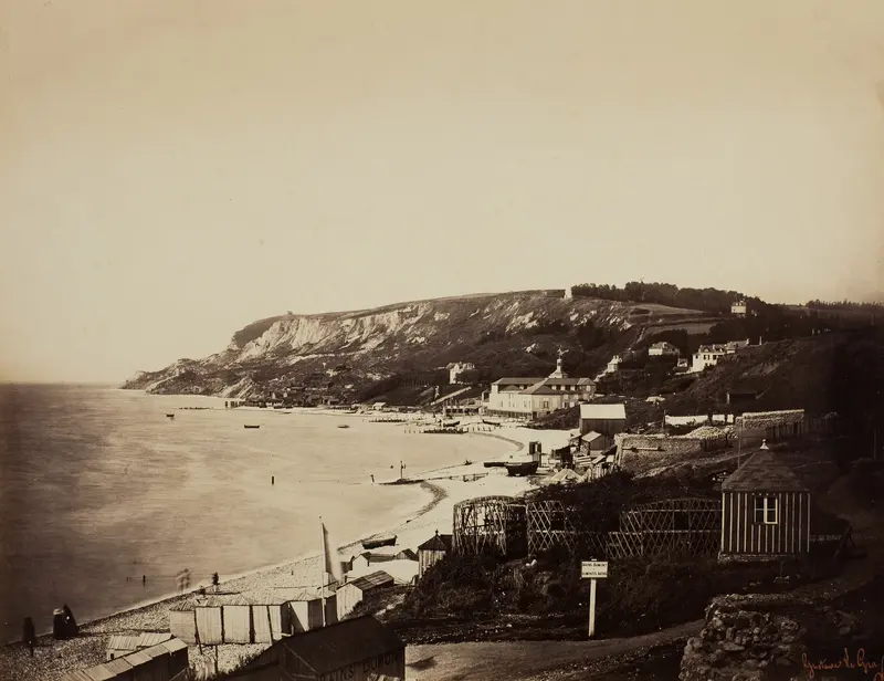 The Beach at Sainte-Adresse, with the Dumont Baths Wall Art by Gustave Le Gray - High-Resolution Digital Print