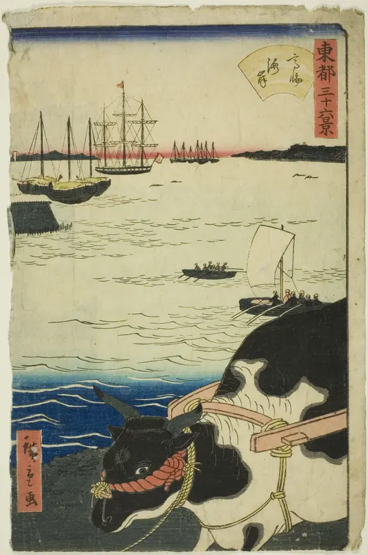 The Beach at Takanawa (Takanawa kaigan), from the series "Thirty-six Views of the Eastern Capital (Toto sanjurokkei)"