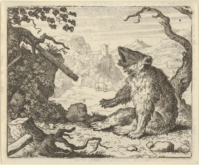 The Bear Calls Renard to Appear Before the Council of the Animals from Hendrick van Alcmar's Renard The Fox Wall Art by Allart van Everdingen - High-Resolution Digital Print