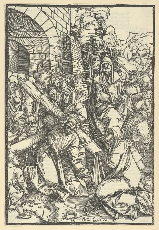 The Bearing of the Cross, from Speculum passionis domini nostri Ihesu Christi Wall Art by Hans Schäufelein - High-Resolution Digital Print