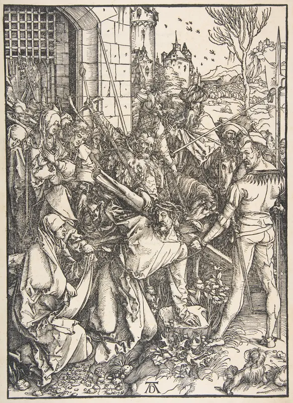 The Bearing of the Cross, from "The Large Passion" Wall Art by Albrecht Dürer - High-Resolution Digital Print