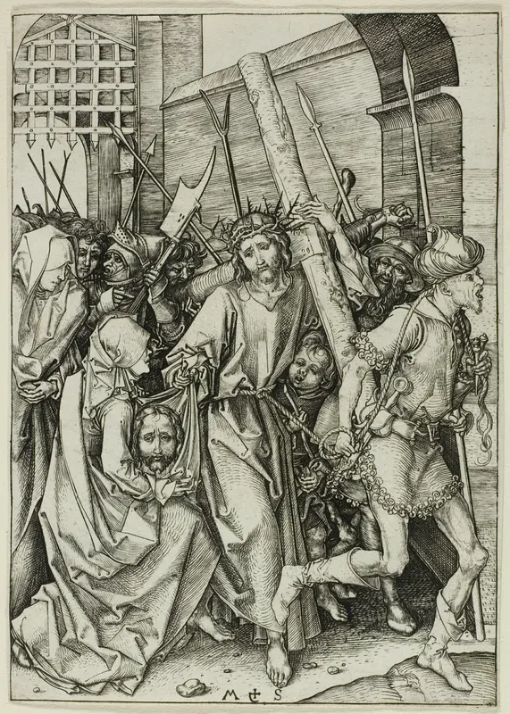 The Bearing of the Cross, from The Passion Wall Art by Martin Schongauer - High-Resolution Digital Print