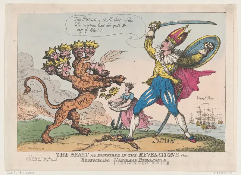 The Beast As Described In The Revelations, Chap. 13, Resembling Napoleon Buonaparte Wall Art by Thomas Rowlandson - High-Resolution Digital Print