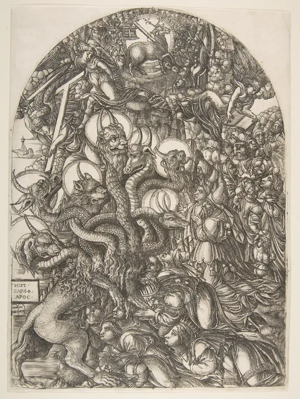 The Beast with Seven Heads and Ten Horns, from the Apocalypse Wall Art by Jean Duvet - High-Resolution Digital Print